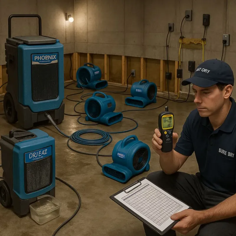 Structural Drying and Dehumidification process in Shelburne Falls, MA